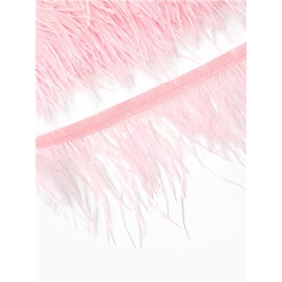 Перья декоративные на ленте, розовые, 10 м ± 0.5 м, шир 8-10 см