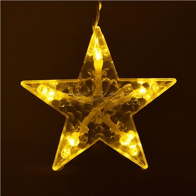 Электрогирлянда интерьерная "Звёздочки и снежинки" тёплый свет