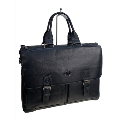 Сумка-портфель мужская из натуральной кожи, цвет чёрный