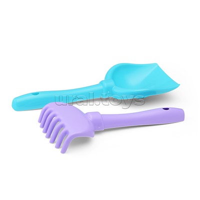 Набор Disney "Феи" №2: ведро с наклейкой, ситечко "Солнышко" лопатка №5, грабельки №5