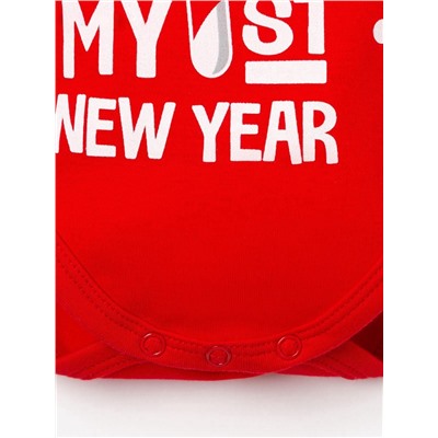 Боди детское «Крошка Я. Первый НГ», рост 80-86 см, красное