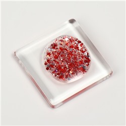 Гель лак для ногтей, с блёстками, трехфазный, 8 мл, LED/UV, прозрачный, красный (10)