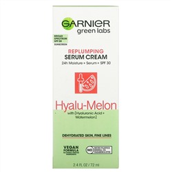 Garnier, Green Labs, Replumping Serum Cream, Hyalu-Melon, SPF 30, 2.4 fl oz (72 ml)