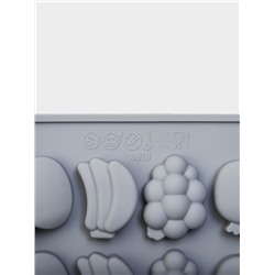 Форма для мармелада Доляна «Фрукты», силикон, 21.3×14.4×1.5 см, 25 ячеек (3×2 см), цвет серый