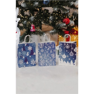 Набор крафт-пакетов подарочных новогодних 3 шт НАТАЛИ, 1218139