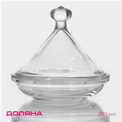 Ёмкость для мёда и варенья Доляна «Купол», 200 мл, 12.5×12 см, стекло