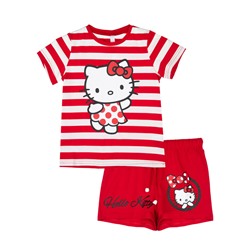 Комплект трикотажный для девочек: фуфайка (футболка), шорты