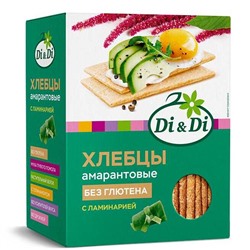 Хлебцы амарантовые кукурузно-рисовые с ламинарией "Di&Di" без глютена 195 гр.