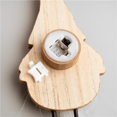 Светодиодная фигура «Дед Мороз» 7×22×5 см, дерево, от батареек LR1130×3, свечение тёплое белое