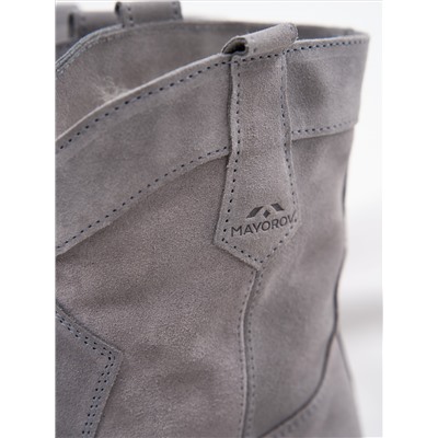 Казаки женские серые на меху, войлок