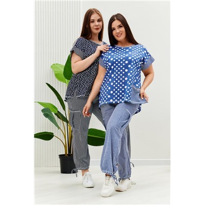 Костюм 9206 (Полоса горох джинс)