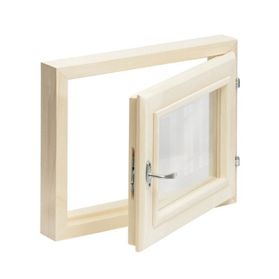 Окно деревянное для бани, 40×50 см, двойное стекло