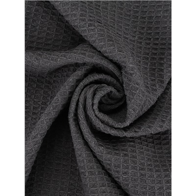 Плед с бахромой «Этель» Waffle, 130×180 см, тёмно-серый