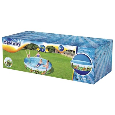 Бассейн Dinosaur Fill'N Fun, жёсткий борт, 244×46 см, 55001 Bestway