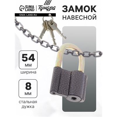 Замок навесной, 54×80 мм, 3 ключа