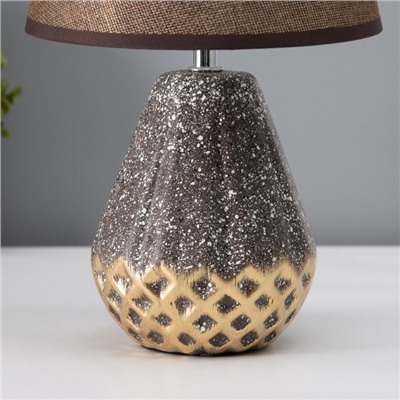 Настольная лампа с абажуром RISALUX «Виктория», 1×Е14, 40 Вт, кофейный/золото, 20×20×32 см