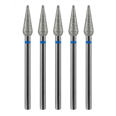 MANITA Фреза алмазная капля большая для аппаратного маникюра 866.104.260.120.040 ФАК-4,0 12С, синяя насечка, ø 4,0 мм, 5 шт. 28369