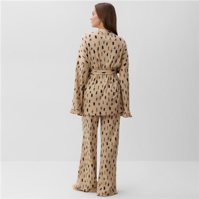 Пижама новогодняя женская (рубашка, брюки) KAFTAN «Елки», размер 52-54