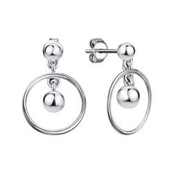 Серьги из серебра без вставки, Л-12796