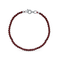 Браслет из серебра с гранатом родированный БГР1-1509