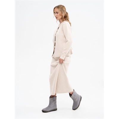 Казаки женские серые на меху, войлок