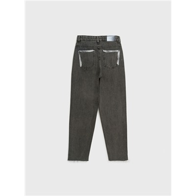 Брюки текстильные джинсовые для девочек