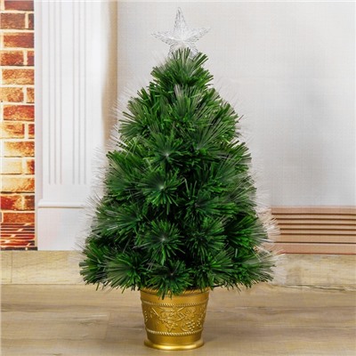 Ёлка светодиодная «Пучок радужный» 60 см, диаметр нижнего яруса 35 см, 55 ПВХ веток, мигание, свечение мульти