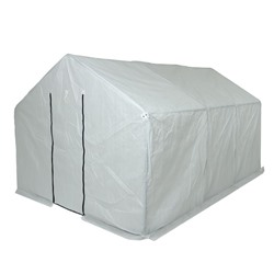 Теплица, 3.7×2.45×2.1 м, оцинкованный металл, профиль d=25 мм, чехол из спанбонда 90 г/м²
