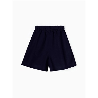 Шорты женские на резинке льняные MINAKU: Safari, тёмно-синие, размер 46