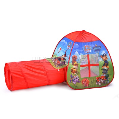 Детская игровая палатка "Щенячий патруль" с тоннелем в сумке