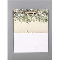 Пакет подарочный новогодний ламинированный, «Новогодний дом», 18×10×22.3 см