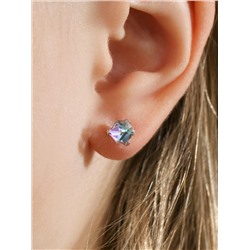 Серьги-пусеты из серебра с кристаллами Swarovski родированные 925 пробы 0056с-001VL