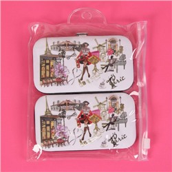 Набор маникюрный Paris, 6 предметов, в футляре, в PVC - пакете, МИКС