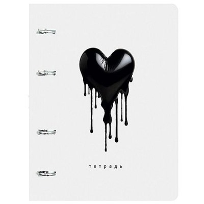 Тетрадь со сменным блоком 100л клетка на 4 кольцах "Сердце" ТК2Л1005506 Listoff