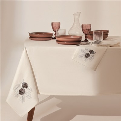 Скатерть с вышивкой SL HOME «Новый год», 145×180, лён 100%