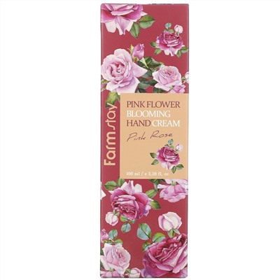 Farmstay, Pink Flower Blooming Hand Cream, Pink Rose, 3.38 fl oz (100 ml)