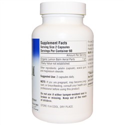 Planetary Herbals, Лимонный бальзам, полный спектр, 500 мг, 120 капсул