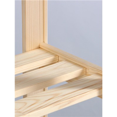 Стеллаж деревянный, 6 полок, 170×84×28 см, хвоя, усиленный, напольный