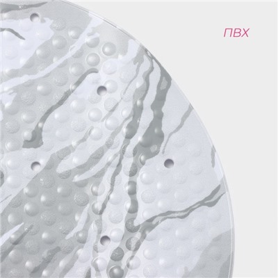 Коврик противоскользящий в ванну Доляна «Мрамор», на присосках, 38×69 см