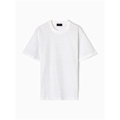 Футболка со стразами женская MIST, белая, размер 42-44