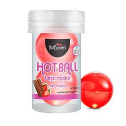 Лубрикант на масляной основе Hot Ball Beija Muito с ароматом шоколада и клубники (2 шарика по 3 гр.)