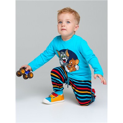 Комплект детский трикотажный для мальчиков: фуфайка (футболка с длинными рукавами), брюки