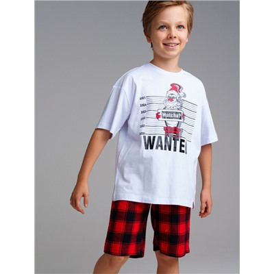 Комплект для мальчиков: фуфайка (футболка) трикотажная, шорты текстильные