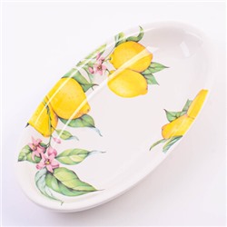 60178 Блюдо сервировочное овальное Лимонный праздник доломит LR (х24)