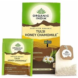 Organic India Tulsi Honey Chamomile Tea / Органик Индия Тулси Мед и ромашка 25 Чайные пакетики
