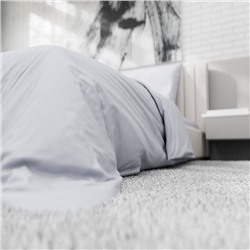 Пододеяльник 2-спальный «Этель», 175×220 см, светло-серый, сатин