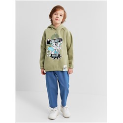 Толстовка (худи) детская MINAKU: CRUSH, оливковая, рост 104 см