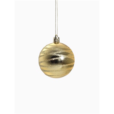 Ёлочные игрушки «Снежная феерия ассорти», шары новогодние, d=6 см, набор 6 шт., золотисто-красный