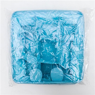 Корзина для хранения с ручками «Доляна. Мишка», 9 ячеек, 28×28×11 см, голубая