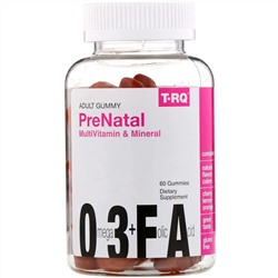 T-RQ, Adult Gummy, Prenatal Multivitamin & Mineral, Cherry Lemon Orange, 60 Gummies